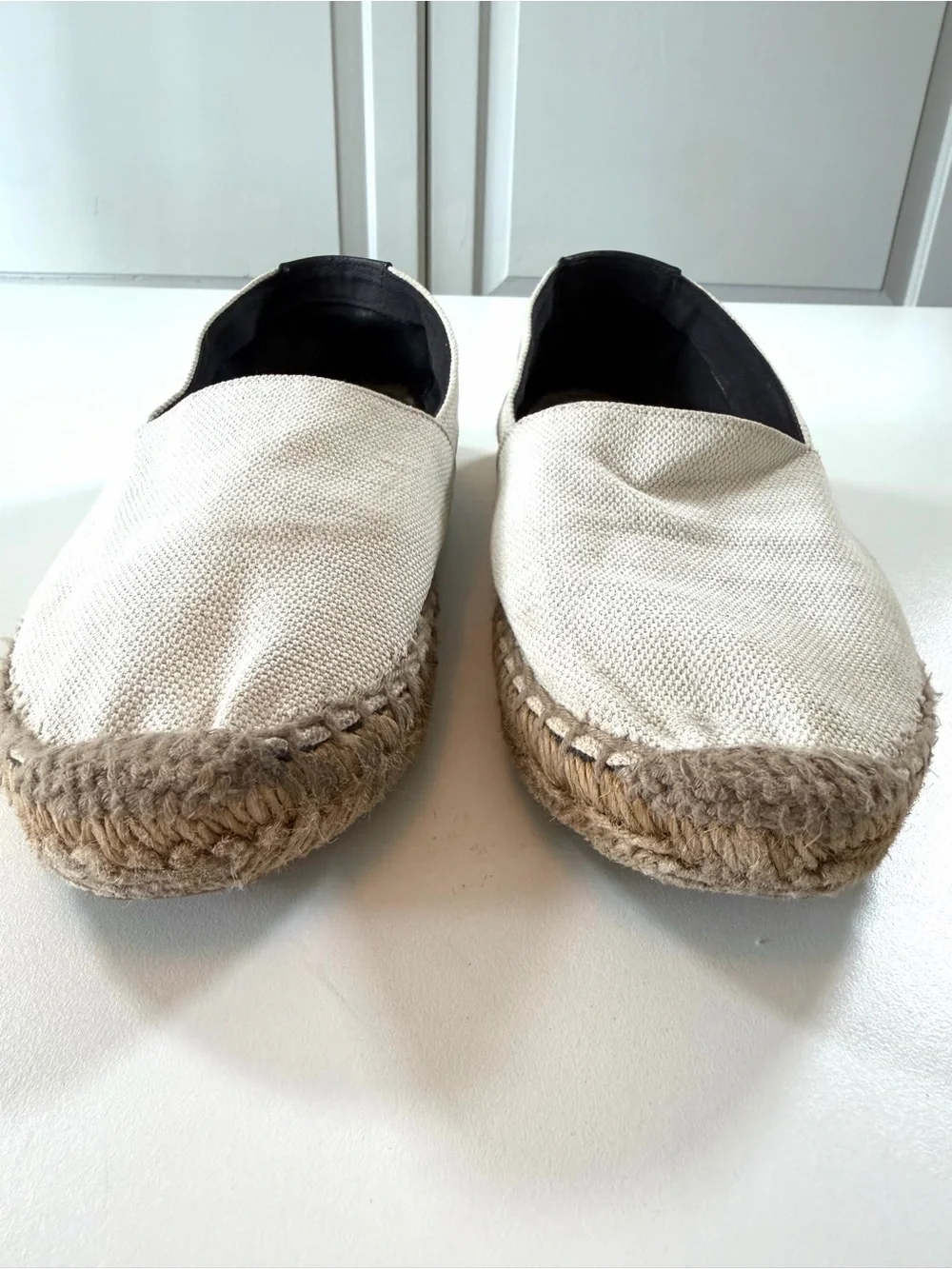 Saint Laurent Logo Embroidered Canvas Espadrille Flats EU 37